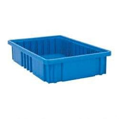 Quantum Storage - 75 Lb Load Capacity Blue Polypropylene Dividable Container - Stacking, 16-1/2" Long x 10.9" Wide x 3-1/2" High - Best Tool & Supply