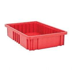 Quantum Storage - 75 Lb Load Capacity Red Polypropylene Dividable Container - Stacking, 16-1/2" Long x 10.9" Wide x 3-1/2" High - Best Tool & Supply