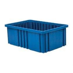 Quantum Storage - 75 Lb Load Capacity Blue Polypropylene Dividable Container - Stacking, 16-1/2" Long x 10.9" Wide x 6" High - Best Tool & Supply