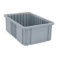 Quantum Storage - 75 Lb Load Capacity Gray Polypropylene Dividable Container - Stacking, 16-1/2" Long x 10.9" Wide x 6" High - Best Tool & Supply