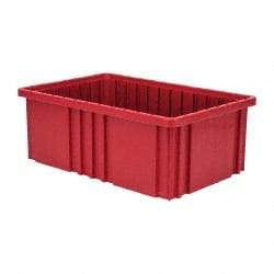 Quantum Storage - 75 Lb Load Capacity Red Polypropylene Dividable Container - Stacking, 16-1/2" Long x 10.9" Wide x 6" High - Best Tool & Supply