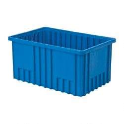 Quantum Storage - 75 Lb Load Capacity Blue Polypropylene Dividable Container - Stacking, 16-1/2" Long x 10.9" Wide x 8" High - Best Tool & Supply