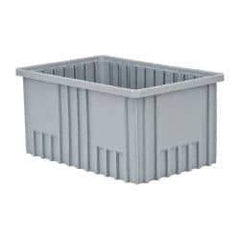 Quantum Storage - 75 Lb Load Capacity Gray Polypropylene Dividable Container - Stacking, 16-1/2" Long x 10.9" Wide x 8" High - Best Tool & Supply