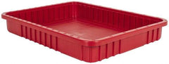 Quantum Storage - 100 Lb Load Capacity Red Polypropylene Dividable Container - Stacking, 22-1/2" Long x 17-1/2" Wide x 3" High - Best Tool & Supply