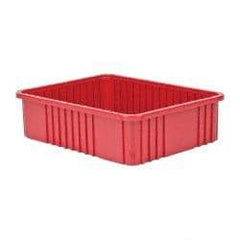 Quantum Storage - 100 Lb Load Capacity Red Polypropylene Dividable Container - Stacking, 22-1/2" Long x 17-1/2" Wide x 6" High - Best Tool & Supply