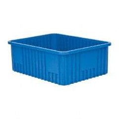 Quantum Storage - 100 Lb Load Capacity Blue Polypropylene Dividable Container - Stacking, 22-1/2" Long x 17-1/2" Wide x 8" High - Best Tool & Supply