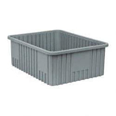 Quantum Storage - 100 Lb Load Capacity Gray Polypropylene Dividable Container - Stacking, 22-1/2" Long x 17-1/2" Wide x 8" High - Best Tool & Supply