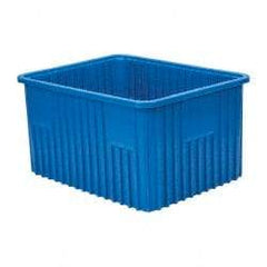 Quantum Storage - 100 Lb Load Capacity Blue Polypropylene Dividable Container - Stacking, 22-1/2" Long x 17-1/2" Wide x 12" High - Best Tool & Supply