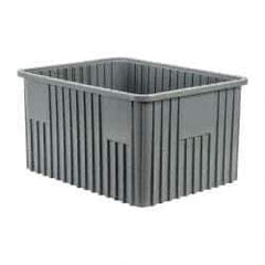 Quantum Storage - 100 Lb Load Capacity Gray Polypropylene Dividable Container - Stacking, 22-1/2" Long x 17-1/2" Wide x 12" High - Best Tool & Supply