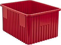 Quantum Storage - 100 Lb Load Capacity Red Polypropylene Dividable Container - Stacking, 22-1/2" Long x 17-1/2" Wide x 12" High - Best Tool & Supply