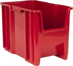 Quantum Storage - 75 Lb. Load Capacity, 17-1/2" Deep, Red Polyethylene Hopper Stacking Bin - 12-1/2" High x 10-7/8" Wide x 17-1/2" Long - Best Tool & Supply