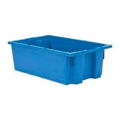 Quantum Storage - 75 Lb Load Capacity Blue Polyethylene Tote Container - Stacking, Nesting, 18" Long x 11" Wide x 6" High - Best Tool & Supply