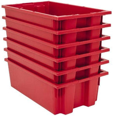 Quantum Storage - 75 Lb Load Capacity Red Polyethylene Tote Container - Stacking, Nesting, 18" Long x 11" Wide x 6" High - Best Tool & Supply