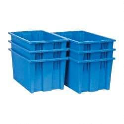 Quantum Storage - 75 Lb Load Capacity Blue Polyethylene Tote Container - Stacking, Nesting, 18" Long x 11" Wide x 9" High - Best Tool & Supply