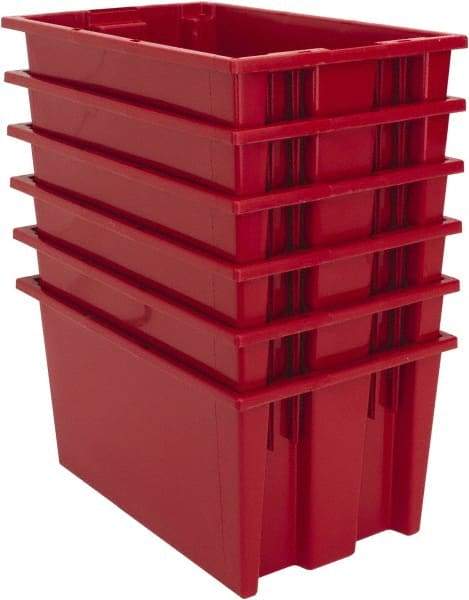 Quantum Storage - 75 Lb Load Capacity Red Polyethylene Tote Container - Stacking, Nesting, 18" Long x 11" Wide x 9" High - Best Tool & Supply