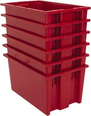 Quantum Storage - 75 Lb Load Capacity Red Polyethylene Tote Container - Stacking, Nesting, 18" Long x 11" Wide x 9" High - Best Tool & Supply