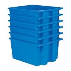 Quantum Storage - 75 Lb Load Capacity Blue Polyethylene Tote Container - Stacking, Nesting, 19-1/2" Long x 15-1/2" Wide x 10" High - Best Tool & Supply