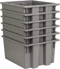 Quantum Storage - 75 Lb Load Capacity Gray Polyethylene Tote Container - Stacking, Nesting, 19-1/2" Long x 15-1/2" Wide x 10" High - Best Tool & Supply