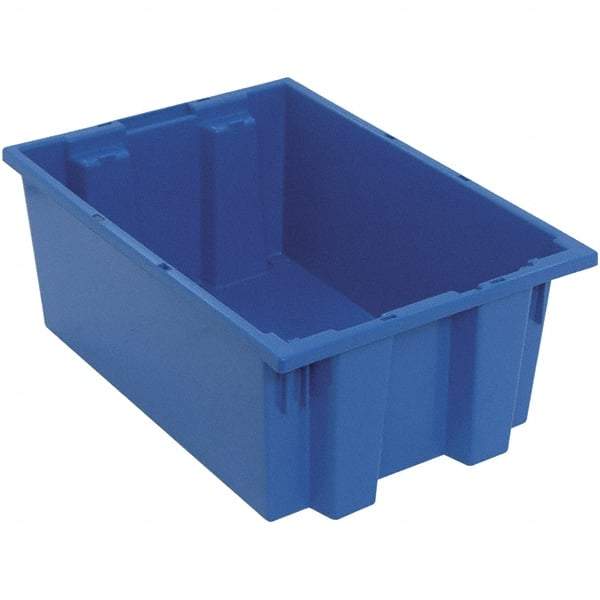 Quantum Storage - 75 Lb Load Capacity Blue Polyethylene Tote Container - Stacking, Nesting, 19-1/2" Long x 13-1/2" Wide x 8" High - Best Tool & Supply