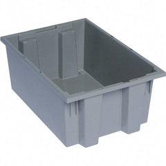 Quantum Storage - 75 Lb Load Capacity Gray Polyethylene Tote Container - Stacking, Nesting, 19-1/2" Long x 13-1/2" Wide x 8" High - Best Tool & Supply