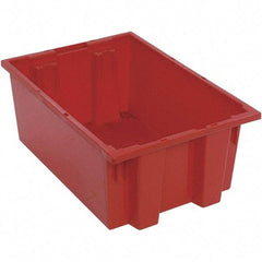 Quantum Storage - 75 Lb Load Capacity Red Polyethylene Tote Container - Stacking, Nesting, 19-1/2" Long x 13-1/2" Wide x 8" High - Best Tool & Supply