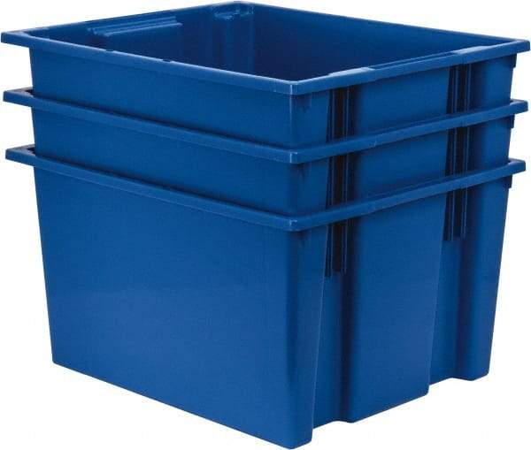 Quantum Storage - 100 Lb Load Capacity Blue Polyethylene Tote Container - Stacking, Nesting, 23-1/2" Long x 19-1/2" Wide x 13" High - Best Tool & Supply