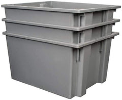 Quantum Storage - 100 Lb Load Capacity Gray Polyethylene Tote Container - Stacking, Nesting, 23-1/2" Long x 19-1/2" Wide x 13" High - Best Tool & Supply