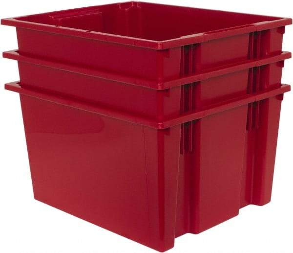 Quantum Storage - 100 Lb Load Capacity Red Polyethylene Tote Container - Stacking, Nesting, 23-1/2" Long x 19-1/2" Wide x 13" High - Best Tool & Supply