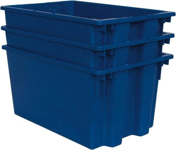 Quantum Storage - 100 Lb Load Capacity Blue Polyethylene Tote Container - Stacking, Nesting, 23-1/2" Long x 15-1/2" Wide x 12" High - Best Tool & Supply