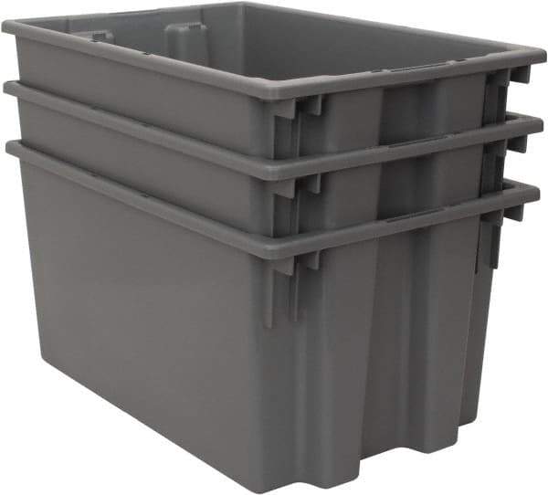 Quantum Storage - 100 Lb Load Capacity Gray Polyethylene Tote Container - Stacking, Nesting, 23-1/2" Long x 15-1/2" Wide x 12" High - Best Tool & Supply