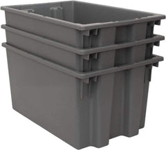 Quantum Storage - 100 Lb Load Capacity Gray Polyethylene Tote Container - Stacking, Nesting, 23-1/2" Long x 15-1/2" Wide x 12" High - Best Tool & Supply