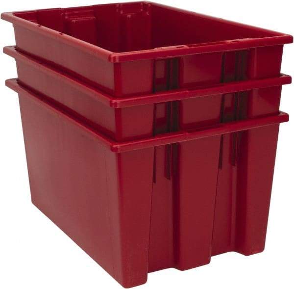 Quantum Storage - 100 Lb Load Capacity Red Polyethylene Tote Container - Stacking, Nesting, 23-1/2" Long x 15-1/2" Wide x 12" High - Best Tool & Supply