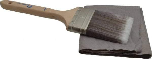 Premier Paint Roller - 3" Flat Synthetic Sash Brush - 3-1/4" Bristle Length, 9" Wood Handle - Best Tool & Supply