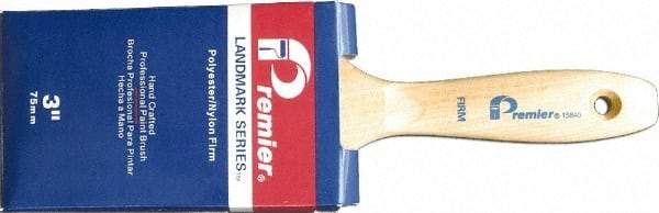 Premier Paint Roller - 3" Flat Synthetic Varnish Brush - 3-1/4" Bristle Length, 7-1/2" Wood Handle - Best Tool & Supply