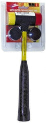 NUPLA - 1 Lb Head 1-1/2" Face Nylon Soft Face Hammer - 12-1/4" OAL, Fiberglass Handle - Best Tool & Supply