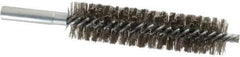 Schaefer Brush - 4" Brush Length, 1" Diam, Double Stem, Double Spiral Tube Brush - 6" Long, Stainless Steel, 12-24 Female Connection - Best Tool & Supply