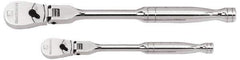 GearWrench - 1/4" & 3/8" Drive Pear Head Ratchet Set - Chrome Finish, 17-3/4" OAL, 60 Gear Teeth, Full Polished Handle, Flex Head - Best Tool & Supply