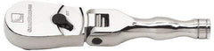 GearWrench - 3/8" Drive Pear Head Stubby Ratchet - Chrome Finish, 6-3/4" OAL, 60 Gear Teeth, Full Polished Handle, Flex Head - Best Tool & Supply