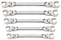 GearWrench - 5 Piece, 1/4" x 5/16" to 3/4" x 7/8", 6 Point Flare Nut Wrench Set - Inch Measurement Standard, Full Polish Finish - Best Tool & Supply