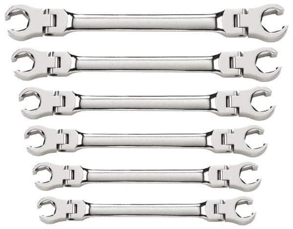 GearWrench - 6 Piece, 9mm x 11mm to 19mm x 21mm, 6 Point Flare Nut Wrench Set - Metric Measurement Standard, Full Polish Finish - Best Tool & Supply