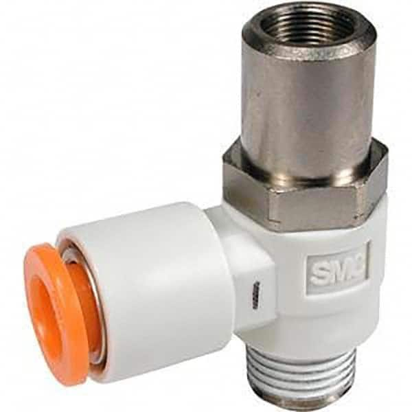 SMC PNEUMATICS - Speed & Flow Control Valves Valve Type: Flow Control Elbow Male Thread Size: 1/8 NPT - Best Tool & Supply