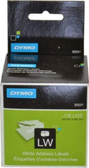 Dymo - 3-1/2" Long, White Die Cut Paper with Semi Perm. Adhesive Shipping Label - For DYMO LabelWriter Printers - Best Tool & Supply