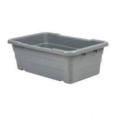 Quantum Storage - 100 Lb Load Capacity Gray Polypropylene Cross-Stack Container - Stacking, 25.1" Long x 16" Wide x 8-1/2" High - Best Tool & Supply