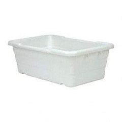 Quantum Storage - 100 Lb Load Capacity White Polypropylene Cross-Stack Container - Stacking, 25.1" Long x 16" Wide x 8-1/2" High - Best Tool & Supply