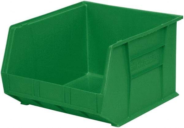 Akro-Mils - 75 Lb. Load Capacity, 18" Deep, Green Polymer Hopper Stacking Bin - 11" High x 16-1/2" Wide x 18" Long - Best Tool & Supply