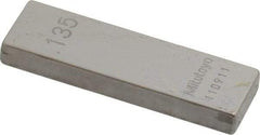 Mitutoyo - 0.135" Rectangular Steel Gage Block - Accuracy Grade 0, Includes Certificate of Inspection - Best Tool & Supply