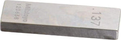 Mitutoyo - 0.137" Rectangular Steel Gage Block - Accuracy Grade 0, Includes Certificate of Inspection - Best Tool & Supply