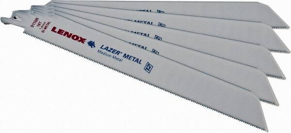 Lenox - 9" Long x 1" Thick, Bi-Metal Reciprocating Saw Blade - Straight Profile, 18 TPI, Toothed Edge - Best Tool & Supply