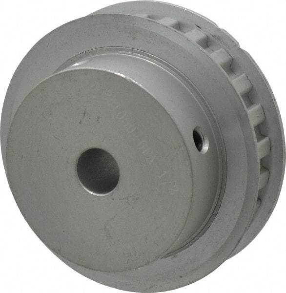 Power Drive - 24 Tooth, 1/2" Inside x 2.835" Outside Diam, Hub & Flange Timing Belt Pulley - 1/2" Belt Width, 2.865" Pitch Diam, 3/4" Face Width, Aluminum - Best Tool & Supply