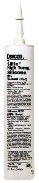 Devcon - 10.3 oz Cartridge Red RTV Silicone Joint Sealant - 500°F Max Operating Temp - Best Tool & Supply